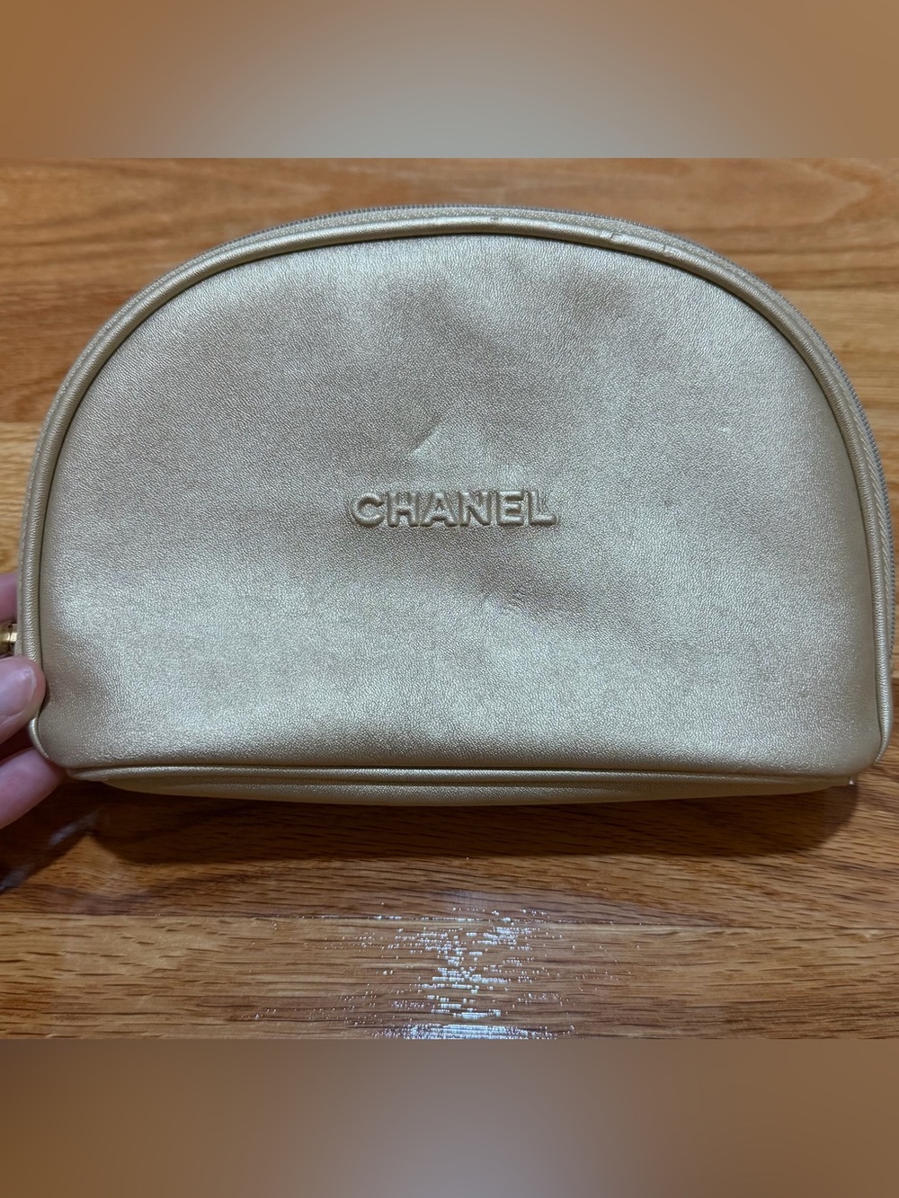 CHANEL Beautè GWP Gold Metallic Cosmetic Case